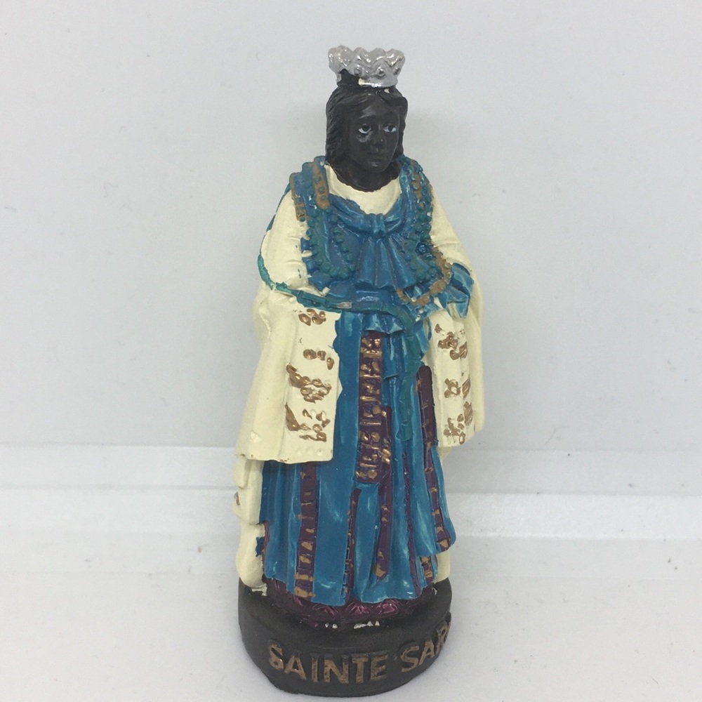 Small 2.75” saint sara la kali figurine patron of the gypsies black madonna